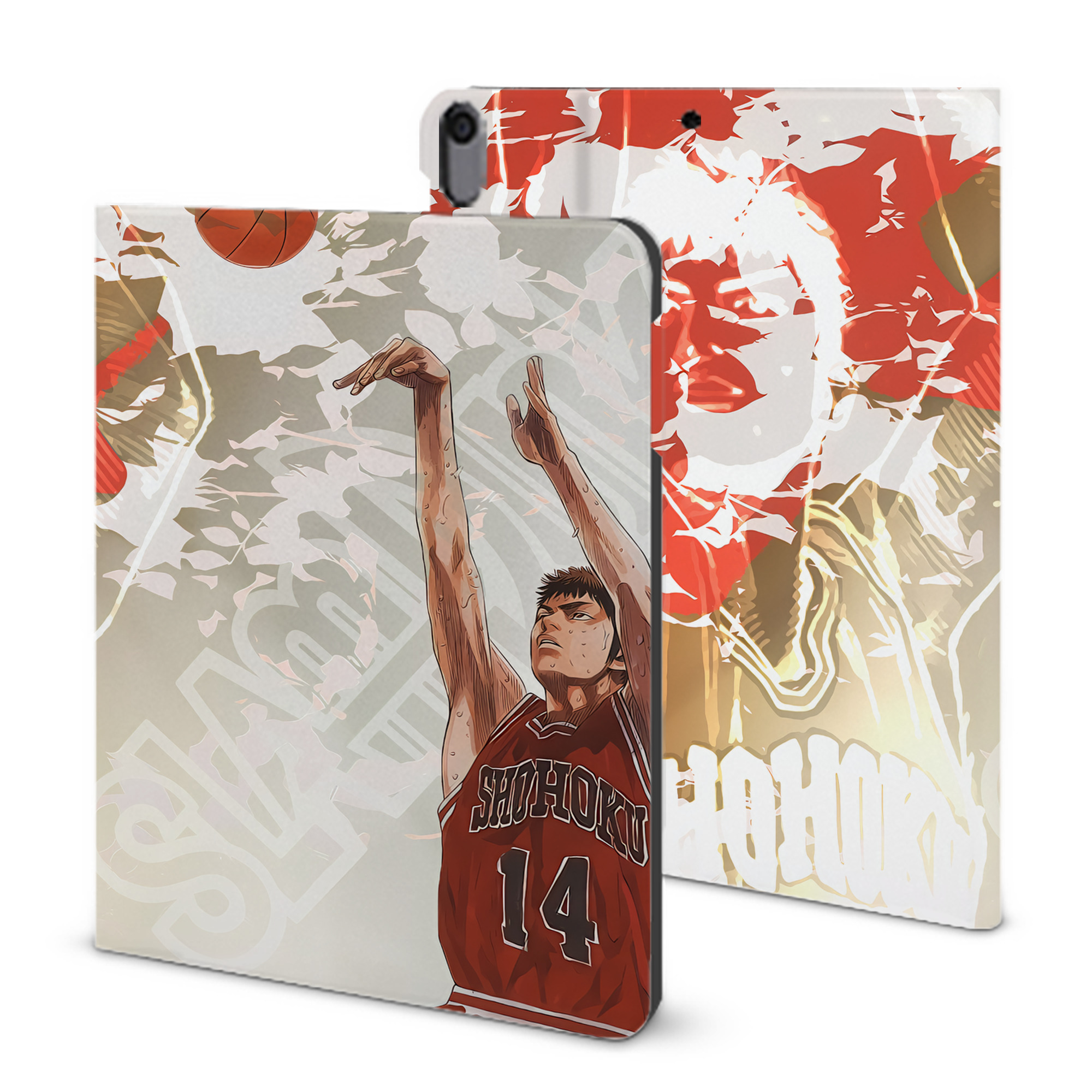 （画像用） SLAM DUNK／スラムダンク IPad ケース ブック型 PUレザー TPU 耐衝撃 軽量 薄型 ペン収納なし 全面保護 IPad 各モデル対応